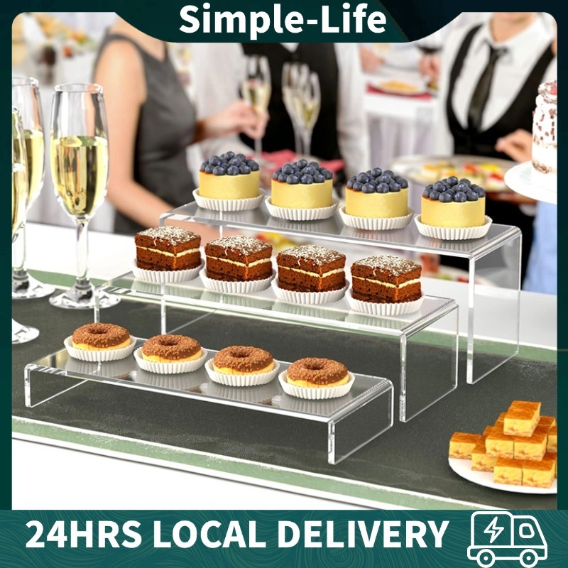 3PCS Acrylic Display Cakes Desserts Display Stand Cabinet Jewelry ...
