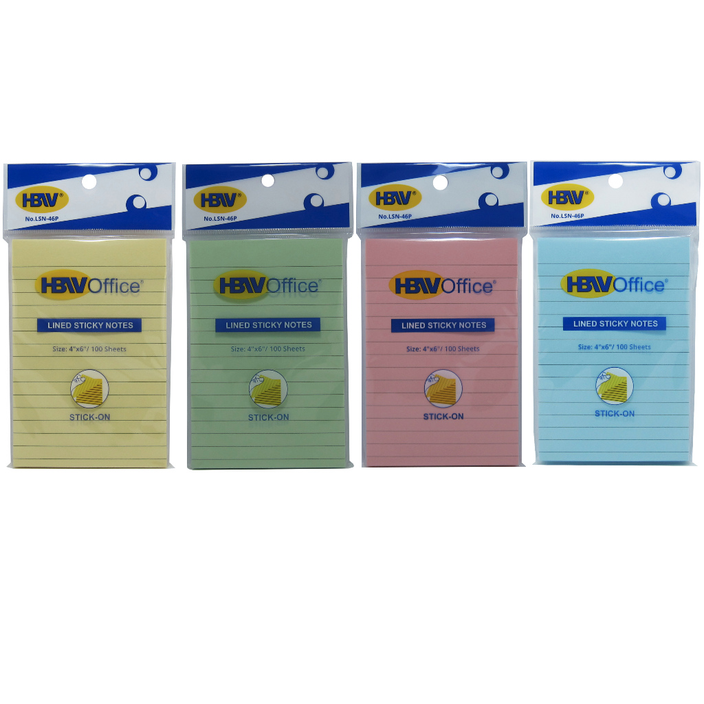 HBWOffice LINED STICKY NOTES 4x6 INCHES 100 SHEETS | Shopee Philippines
