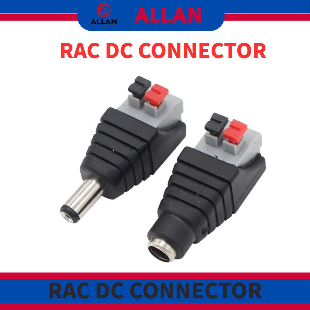 ALLAN RAC DC Power Connector Plug Male and Female DC Connector 5.5mm x ...