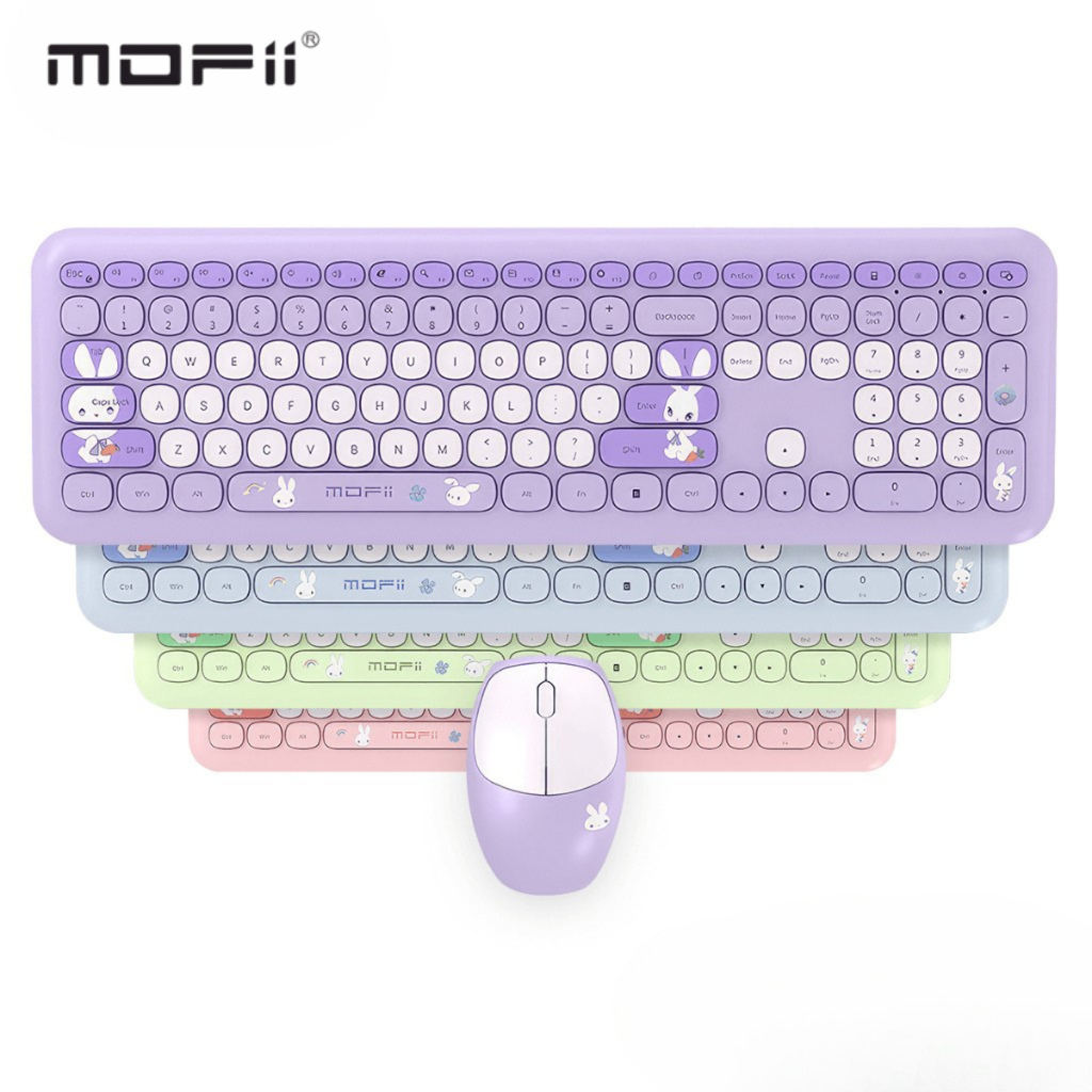 MOFII 666Pro Rabbit Design Wireless Cute Keyboard and Mouse Combo USB ...