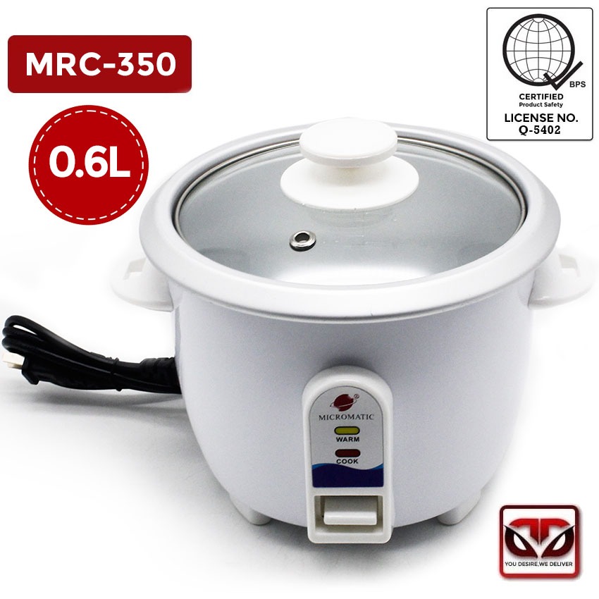 Micromatic MRC-350 Rice Cooker 0.6Liter Capacity 3 cups(white) | Shopee ...