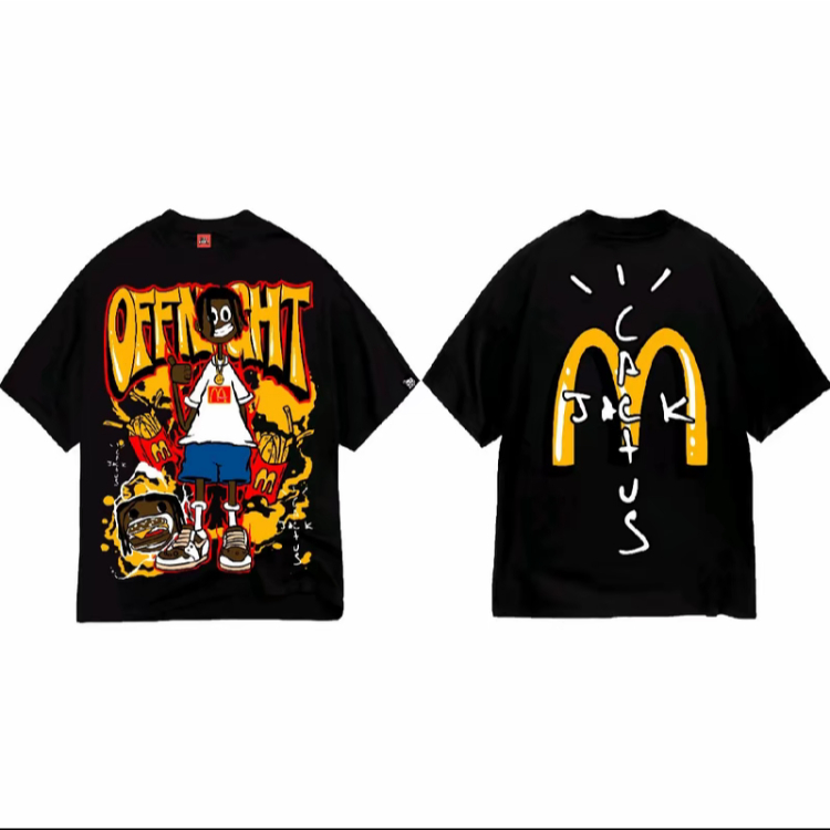 McDonald's co-branded oversized printed shirts Men's and women's cotton ...