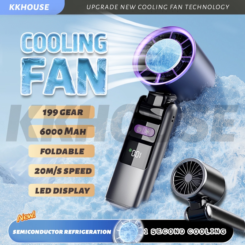 Mini Handheld Fan 199Gear 6000Mah Turbo Desk Fan Refrigeration Cooling ...