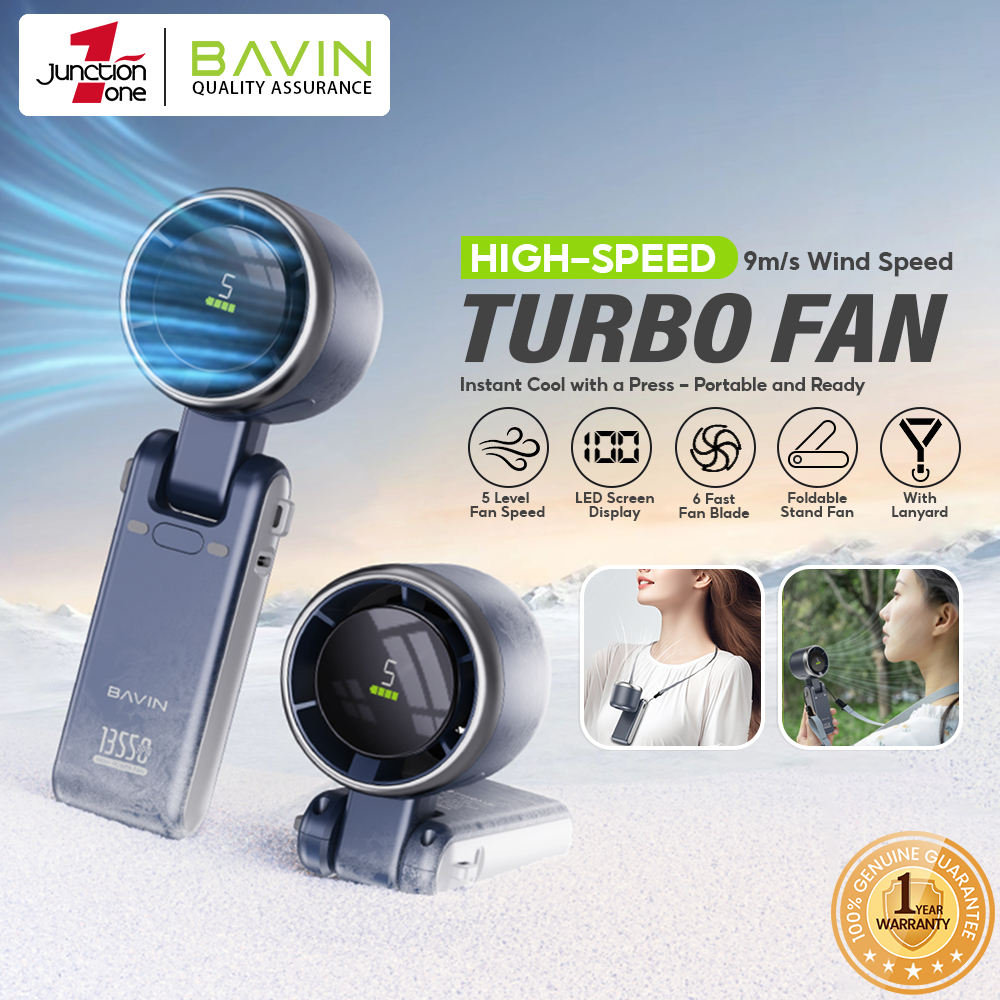 BAVIN BF002 Portable Rechargeable Mini Jet Fan Foldable w/ 5 Speed ...