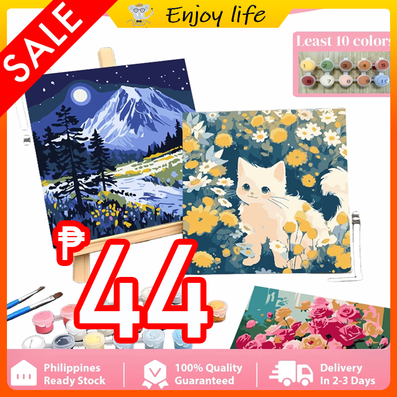 20X20cm Digital Oil Paint By Numbers Canvas Frame Number Painting Room ...