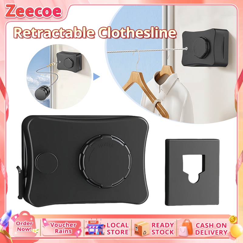 Retractable Clothesline Wall Mounted Invisible Adjustable Stainless ...