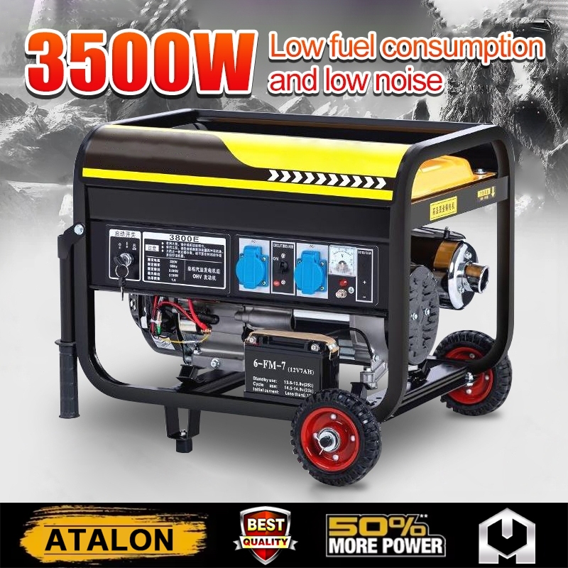 Portable Gasoline Generator 3500W Electric Battery and Manual Recoil ...