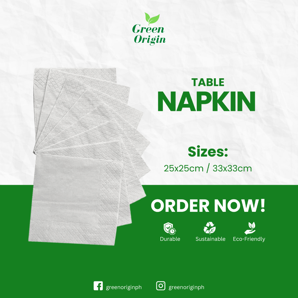 Table Napkin 2 Ply Beverage Napkin Tissue White 50pcs per pack | Shopee ...