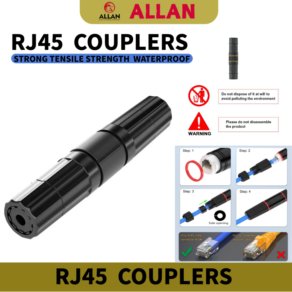 ALLAN Waterproof Ethernet RJ45 Coupler POE RJ45 Connector Female to ...