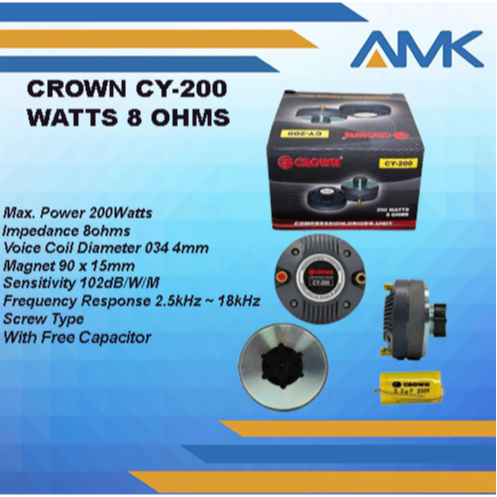 AMK CY-200 200Watts Compression Driver Unit Crown Tweeter | Shopee ...