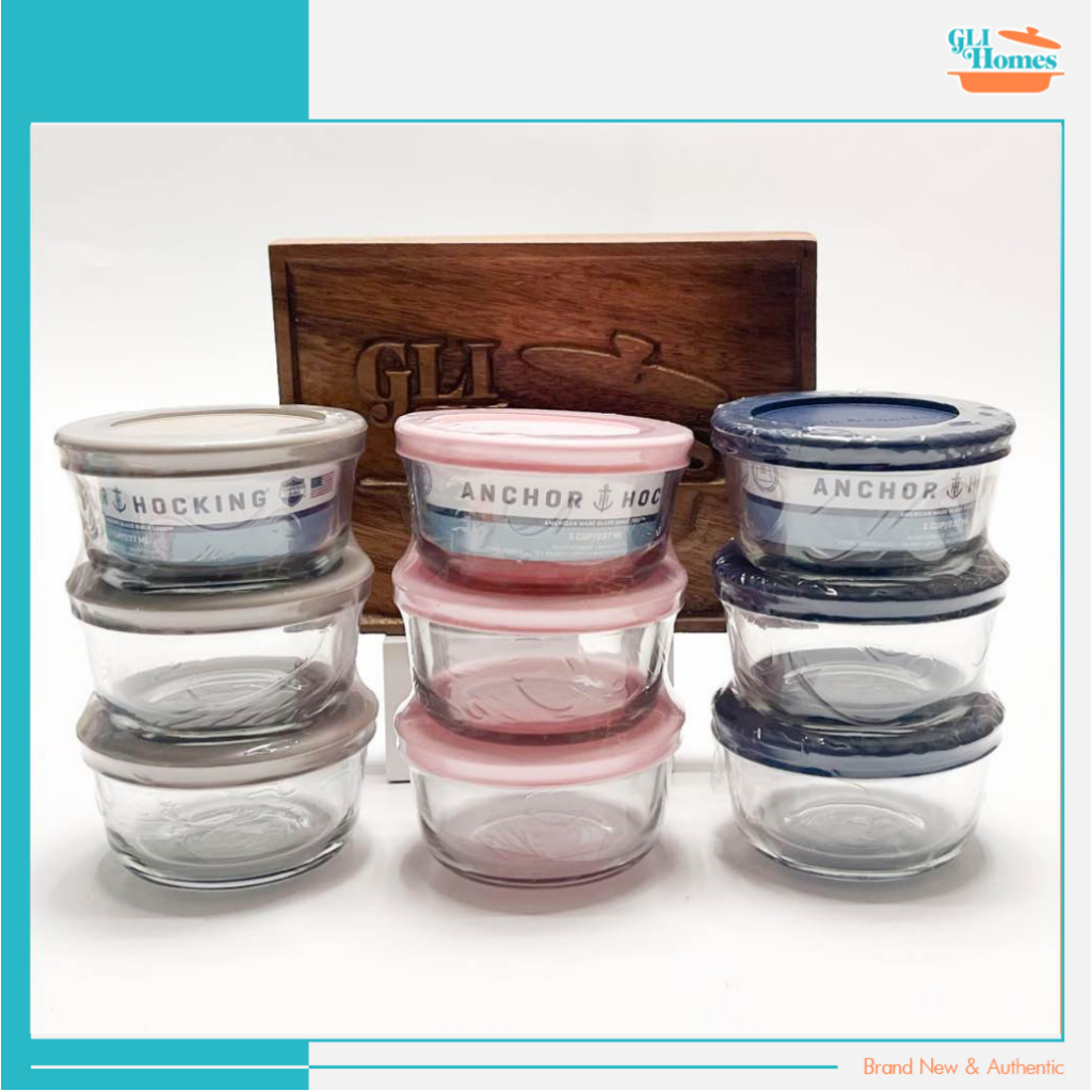 Anchor Hocking Classic Glass Food Storage Container with Lid, 1 Cup ...