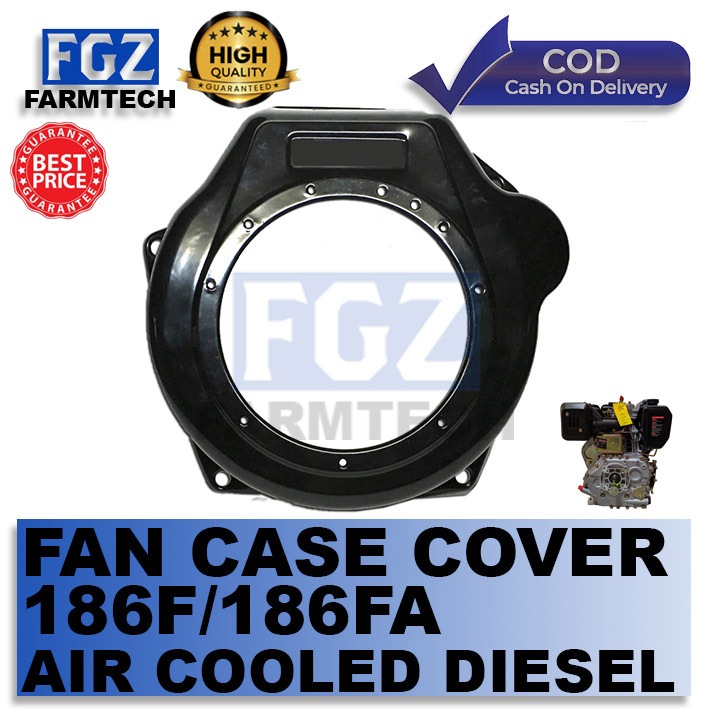 FAN CASE COVER 186F 186FA STEEL ALLOY PLASTIC 192F 10hp 12hp AIR COOLED ...