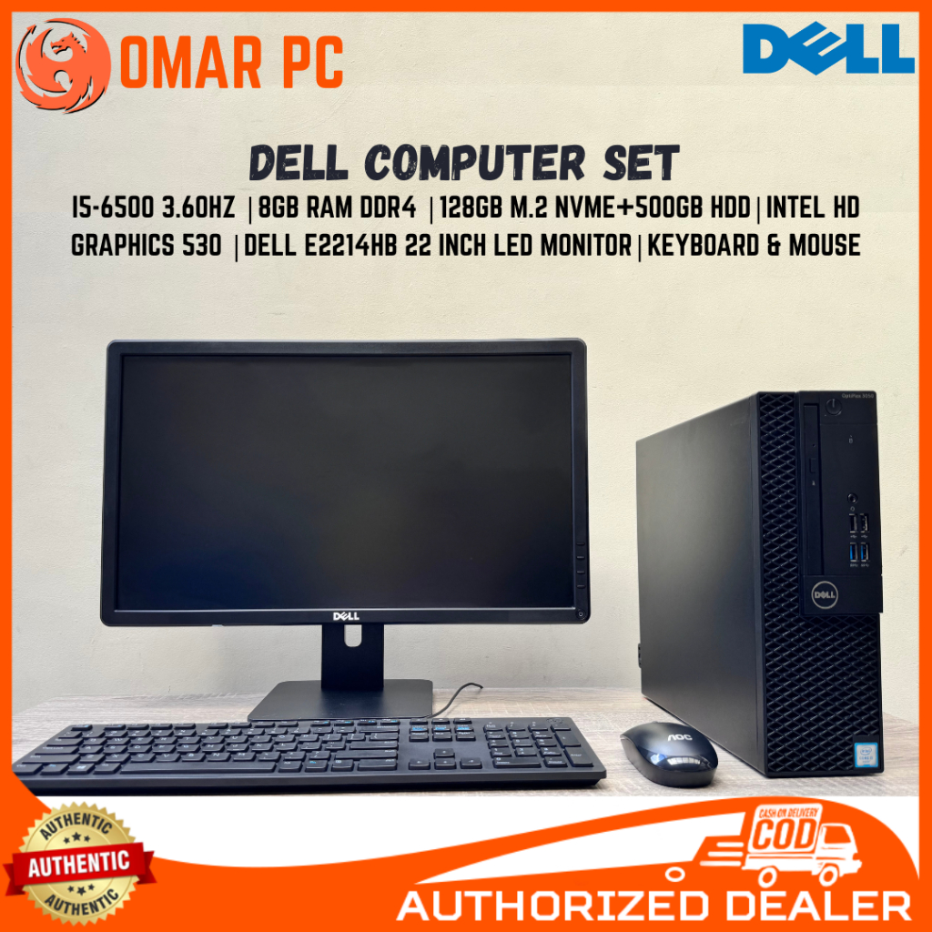 Dell Desktop Computer Set I5-6500 | 8GB RAM DDR4 | 128GB M.2 NVME+500GB ...