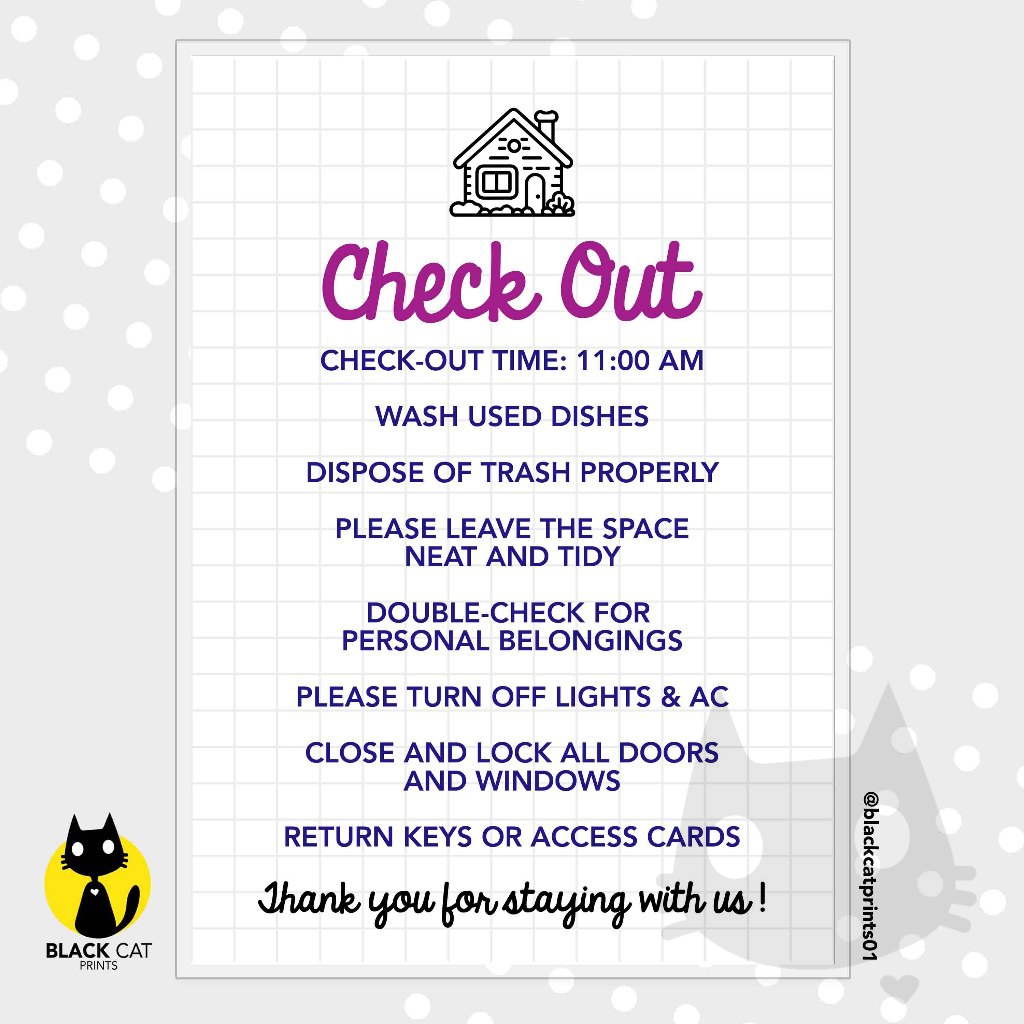 Wall Decor | Check Out Reminder Poster (A4 Size/ High Quality Prints ...