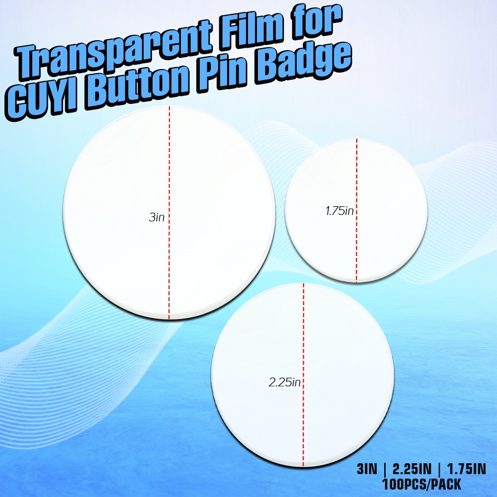 Mylar Film for CUYI Button Pin Badge Circle Transparent Film (100pcs ...