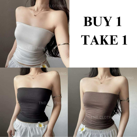 BUY 1 TAKE 1 (Total Of 2pcs) JEN TUBE PLAIN Double Lining Front And ...