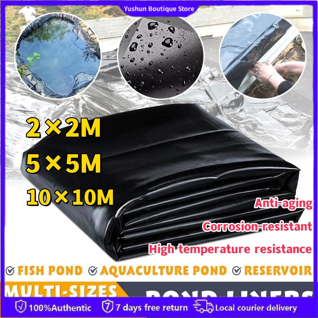 5×5M Durable Black Fish Pool Pond Liners Reinforced HDPE Membrane ...