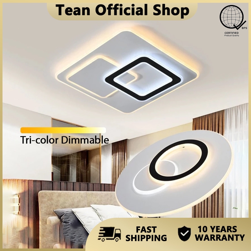LED Ceiling Light Modern Big Square Tricolor Ceiling Lamp for Living ...