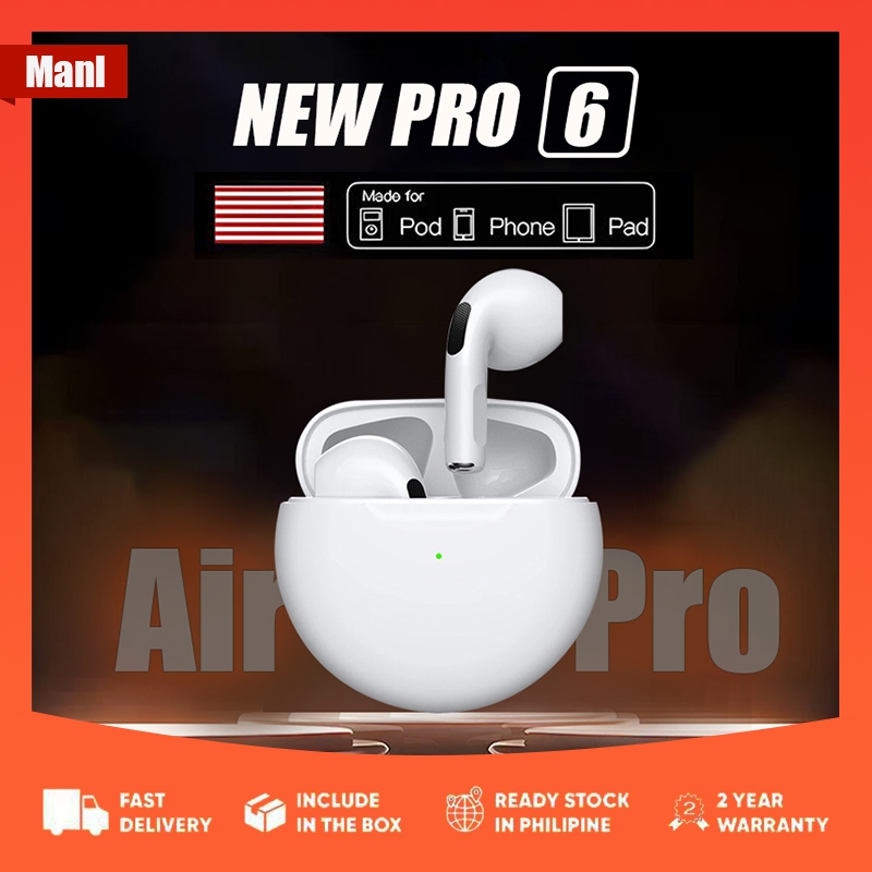 Pro6 TWS Bluetooth Earbuds Wireless Bluetooth Earphone Touch Control 9d ...