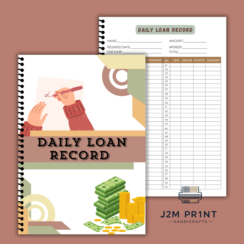 Daily Loan Record / Lending Record / 60 Sheets (back-to-back) | Shopee ...