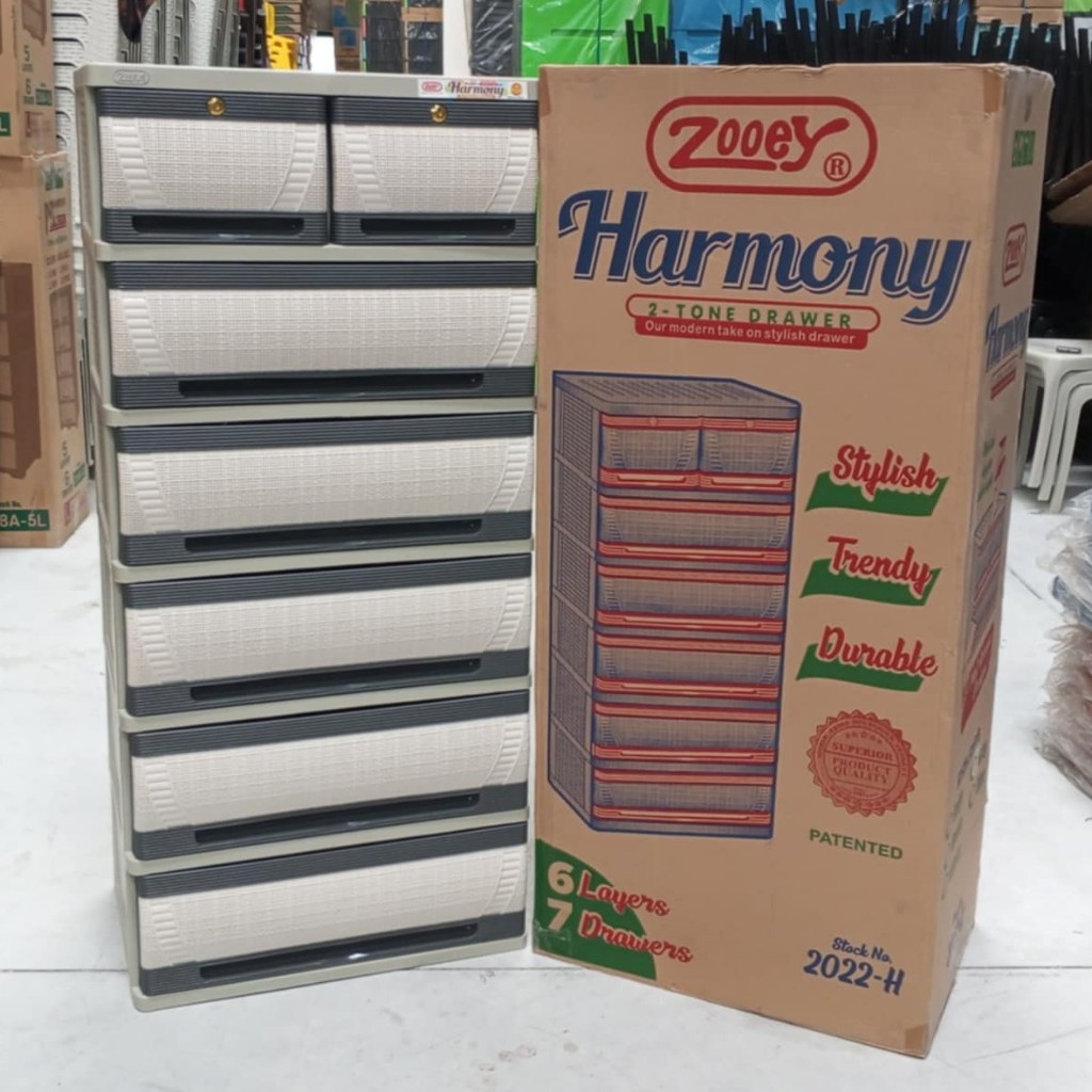 DRAWER RATTAN 6 LAYER ZOOEY HARMONY 2-TONE RATTAN DRAWER (stock no.2022 ...