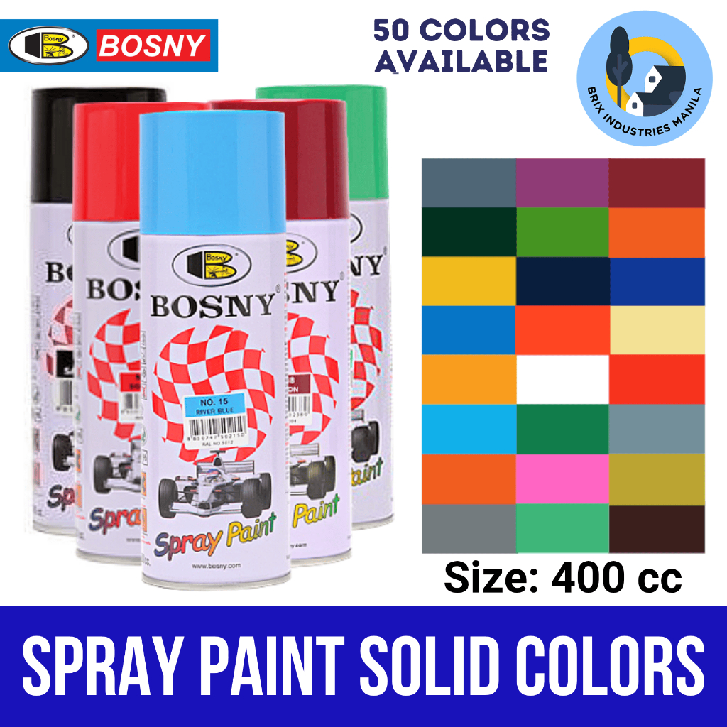Bosny Spray Paint Solid Colors Acrylic Spray Paint Multiple Variations ...