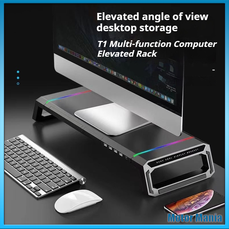 Gigaware Ice Coorel T1 RGB Desktop Monitor Riser Multifunction Foldable ...