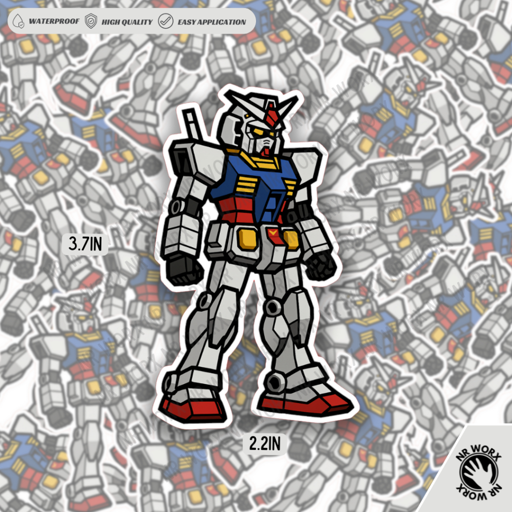 RX-78-2 Gundam Mobile Suit Laminated Vinyl Sticker Anime NR Worx ...