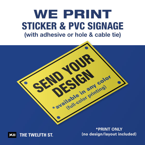 The Twelfth St. Signage (Print Only) Send Your Design | PVC Sticker ...
