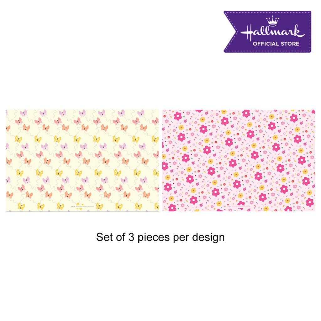 Hallmark Gift Wrappers (Butterflies & Flowers - MultiColor) 50cm x 71cm ...