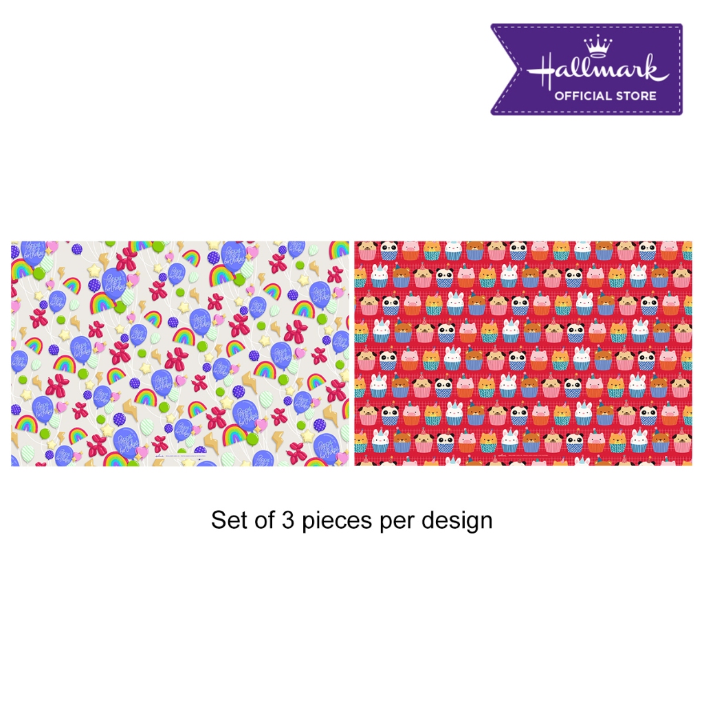 Hallmark Birthday Gift Wrappers (Set D - MultiColor) 50cm x 71cm - 6pcs ...
