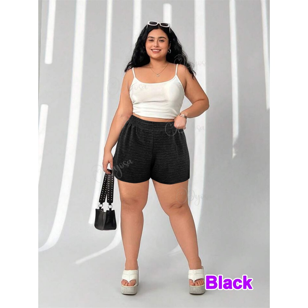 Plus size bacrk crep shorts all season short Large- 4xl (BK) | Shopee ...