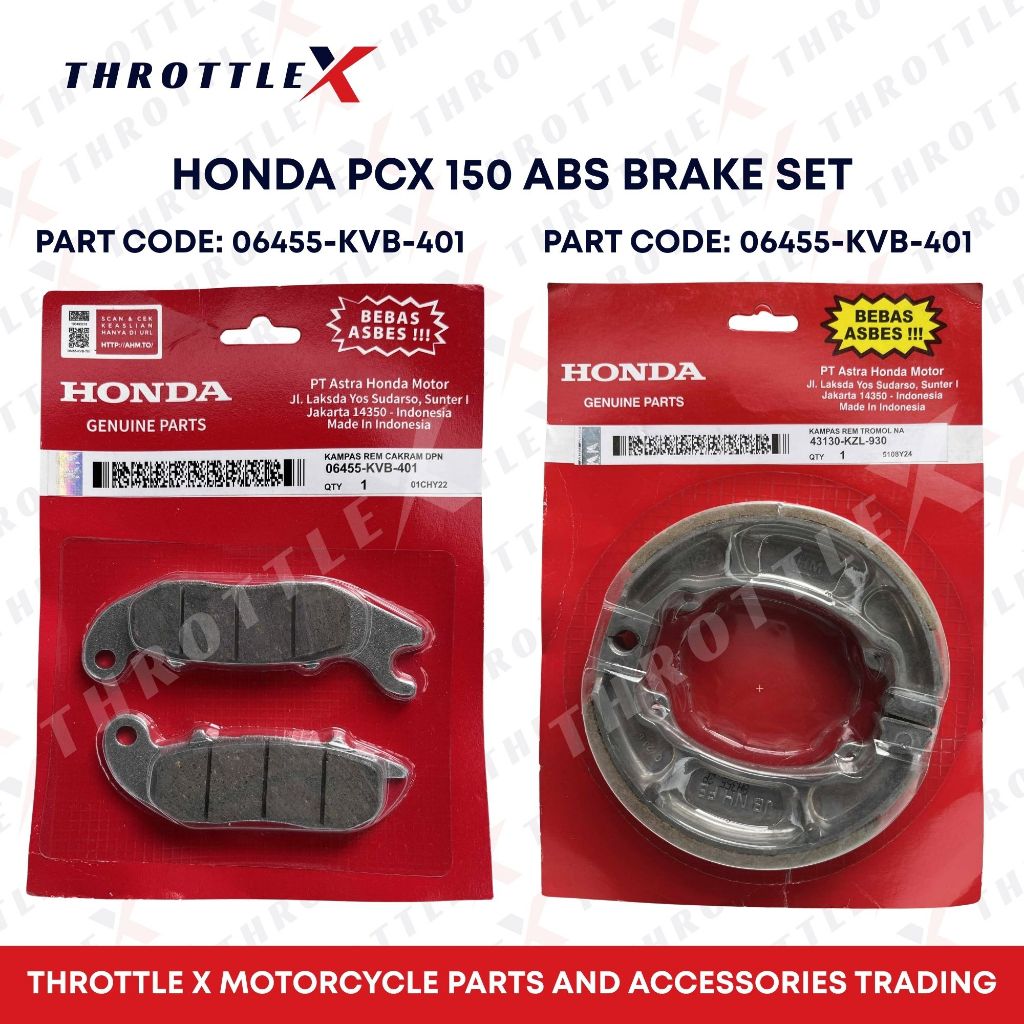 Honda PCX 150 ABS Brake Set – Front Brake Pad & Rear Brake Shoe ...