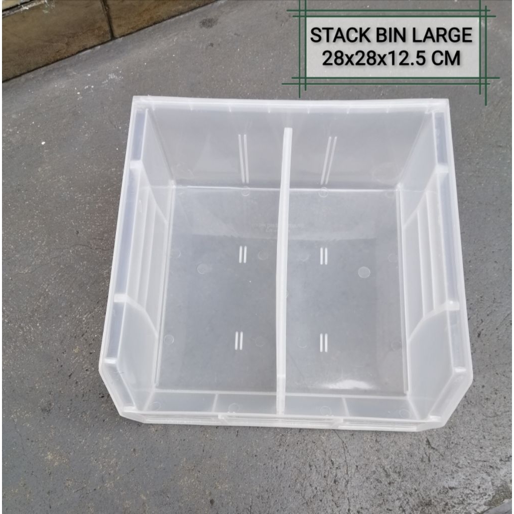 stackable bin stack bin clear white transparent large multi purpose ...