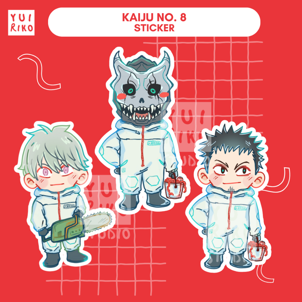 Kaiju No. 8 as Monster Sweeper Sticker | Vinyl Die Cut Stickers ...