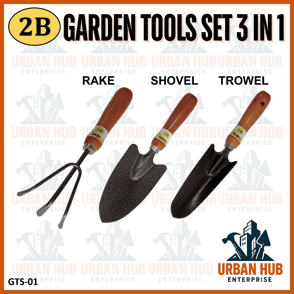 2B Garden Tools Set 3 in 1 Rake Shovel Trowel Urban Hub Enterprise GTS ...