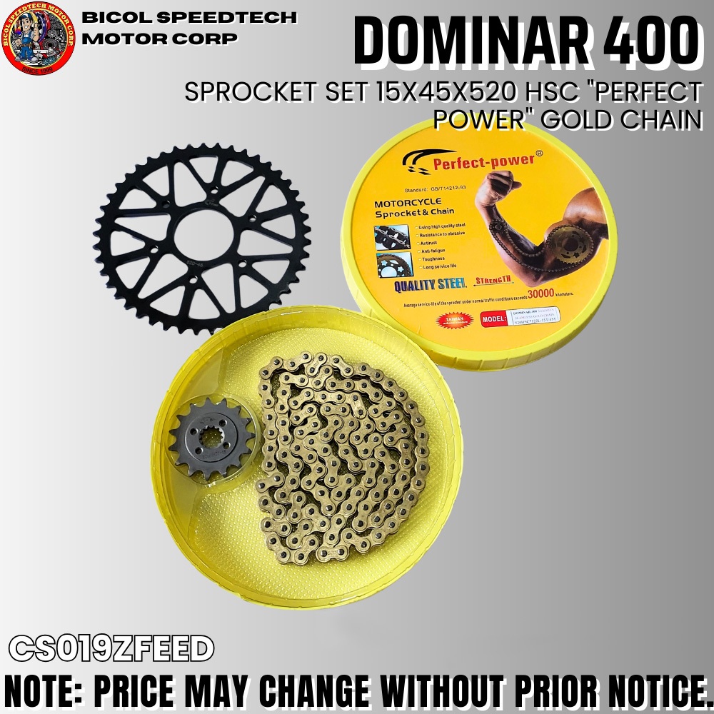 DOMINAR 400 SPROCKET SET 15X45X520 HSC 