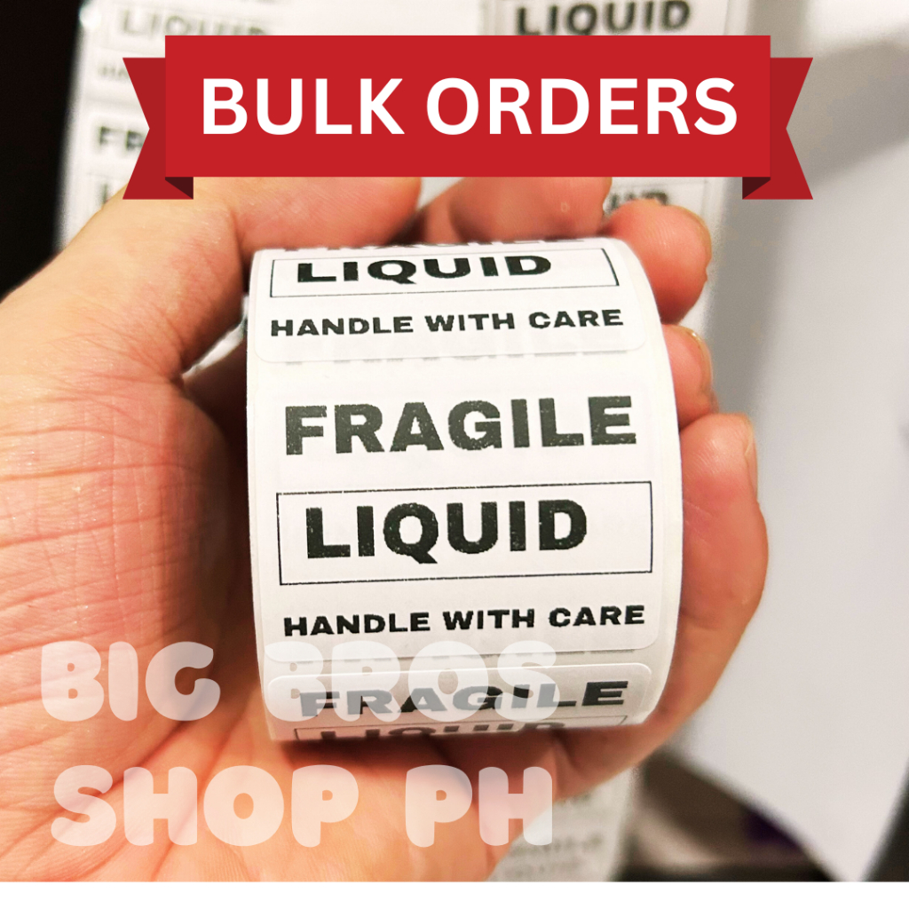 Bulk Order Fragile Liquid Thermal Sticker for Package Parcel Box Pouch ...