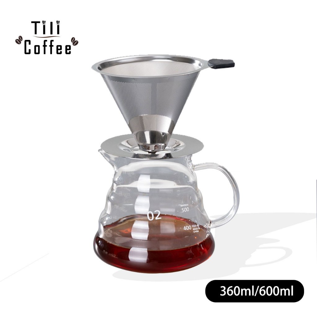 Coffee Dripper Set V60 Coffee Filter Reusable Strainer Pour Over Coffee ...