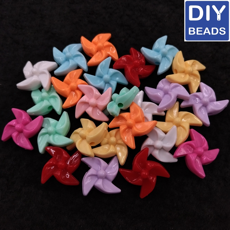 Diy Beads Pastel Glossy Assorted Windmill 20mm (250grams) | Shopee ...
