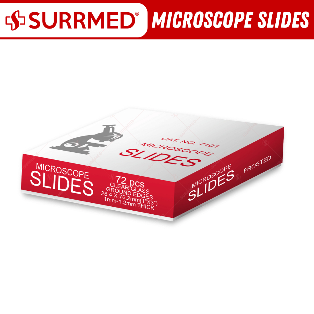 SURRMED Glass Microscope Slides 50 / 72 PCS (Plain, Frosted, Ground ...