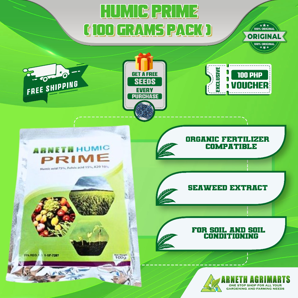Arneth Humic Prime 100g Humic Acid Soil Conditioner Fertilizer Root ...