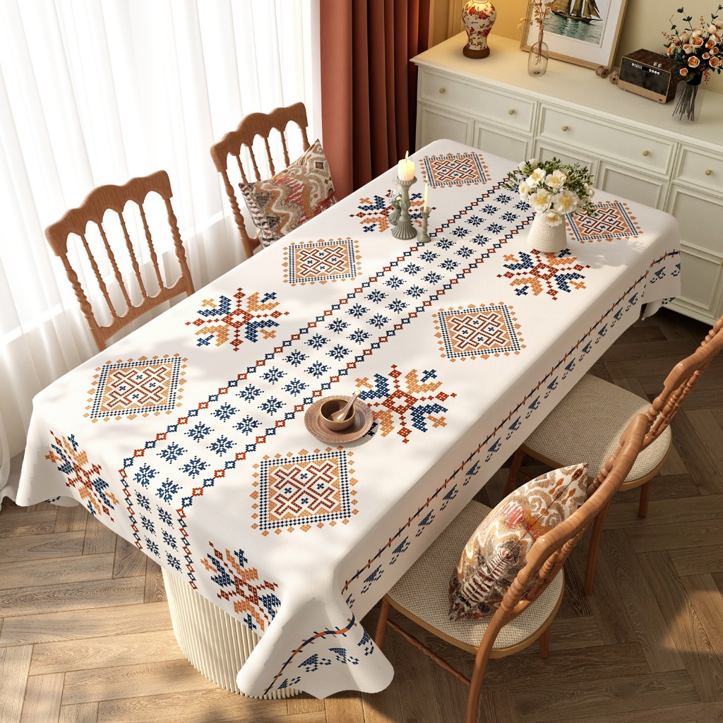 Tablecloth Waterproof Oil Proof PVC Elegant Floral Pattern Blend ...