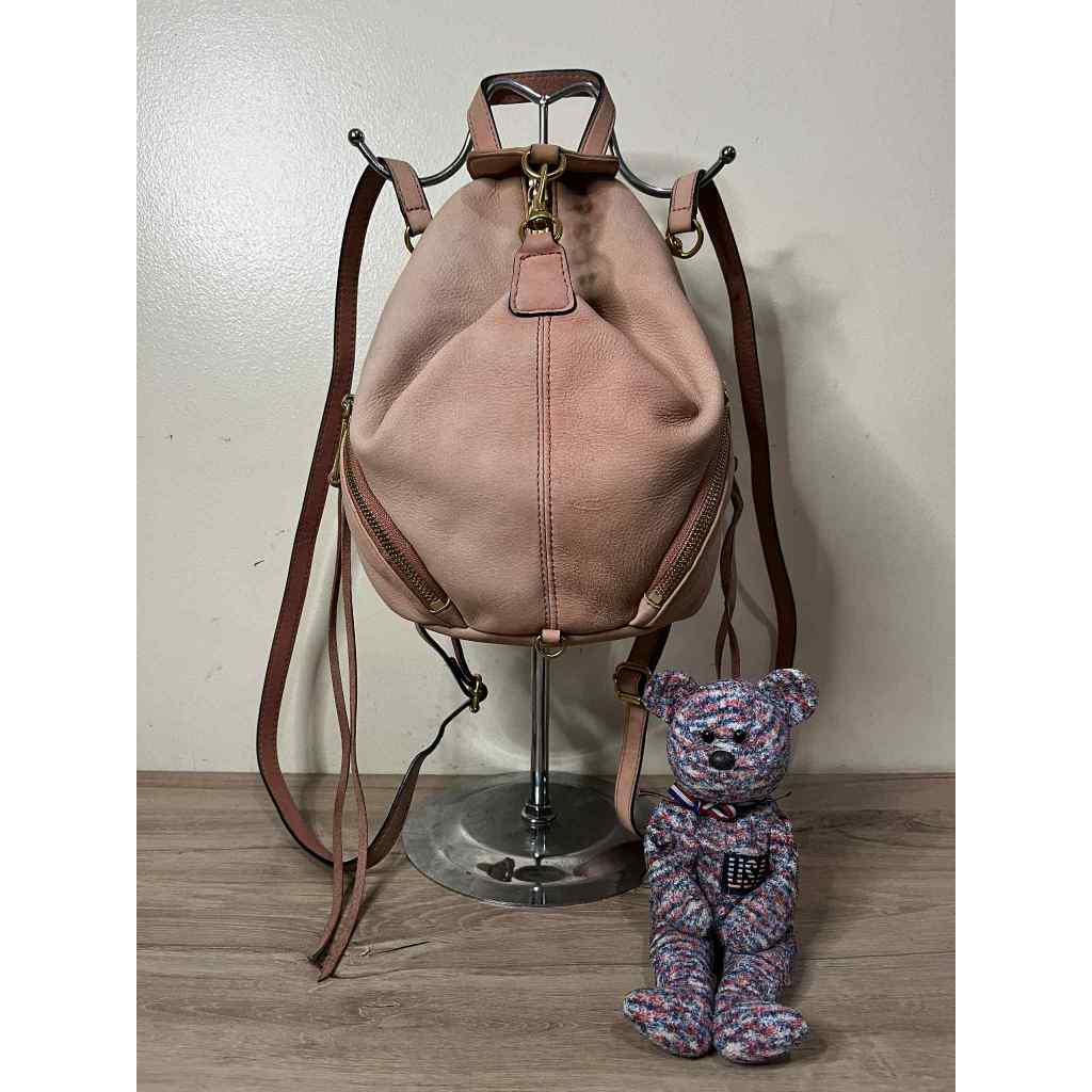 Branded mini suede leather backpack in old rose | Shopee Philippines