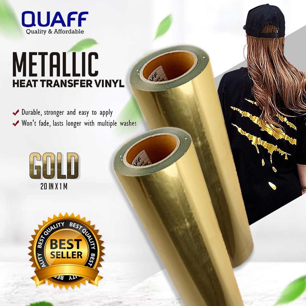 QUAFF CDN Metallic Heat Transfer Vinyl for T-shirt Printing 20inches x ...