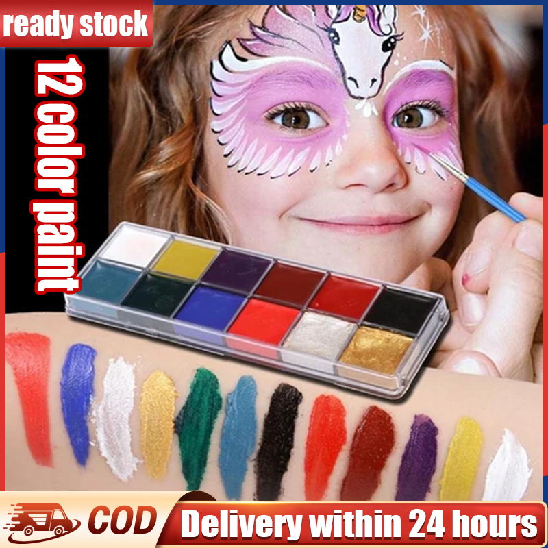 Face Body Paint Set 12 Colors Professional Makeup Palette Safe ...