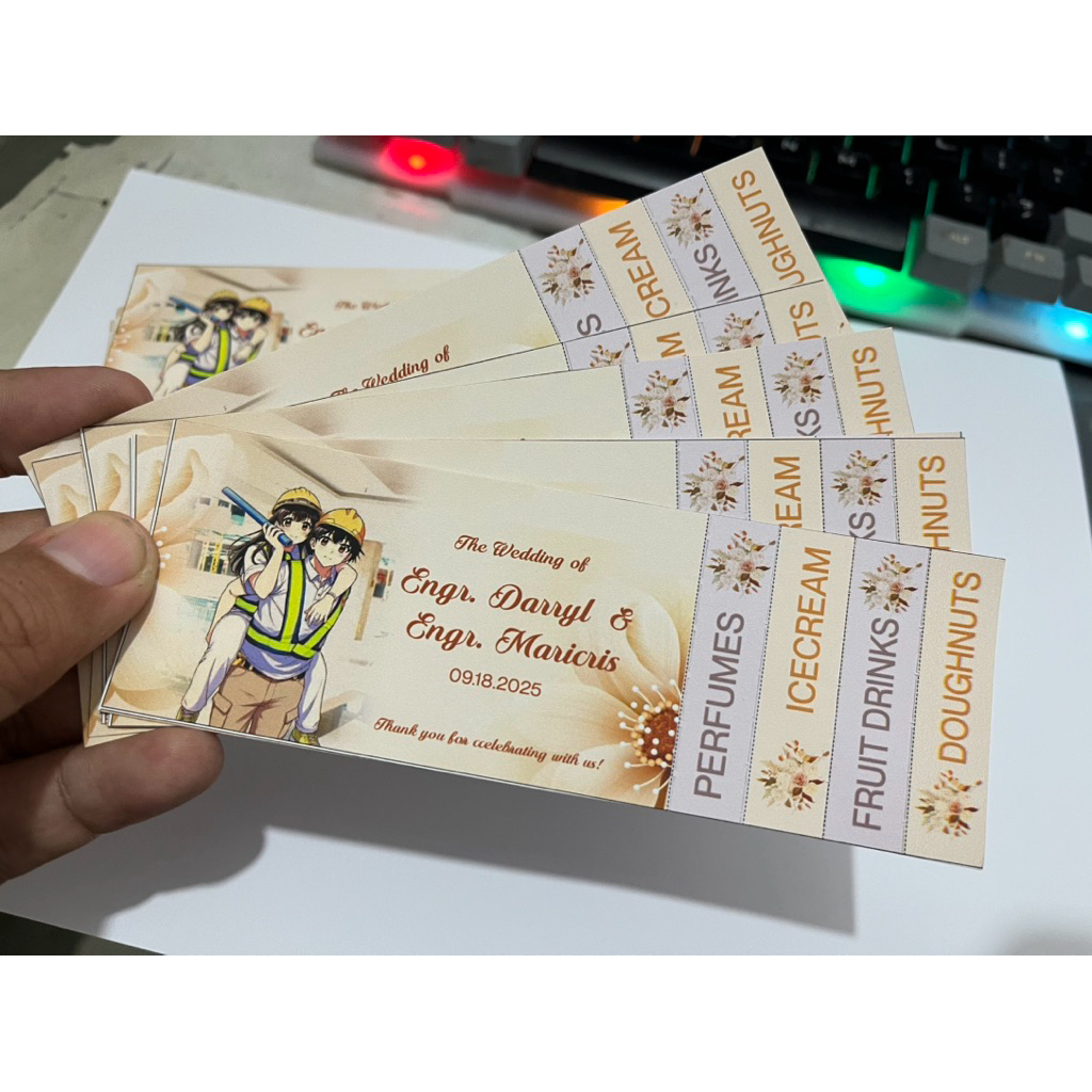 ticket stub 100pcs customized stub | Shopee Philippines