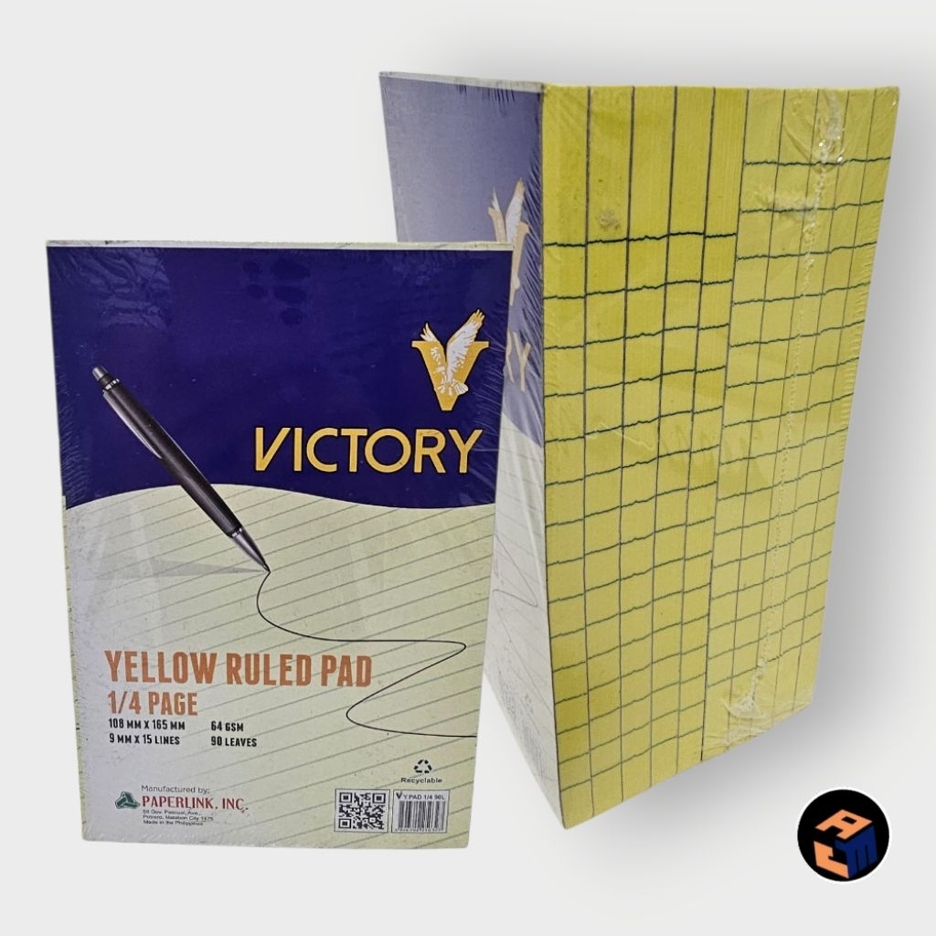 Victory Yellow Ruled Pad 1/4 Page- 10 Pads | Shopee Philippines