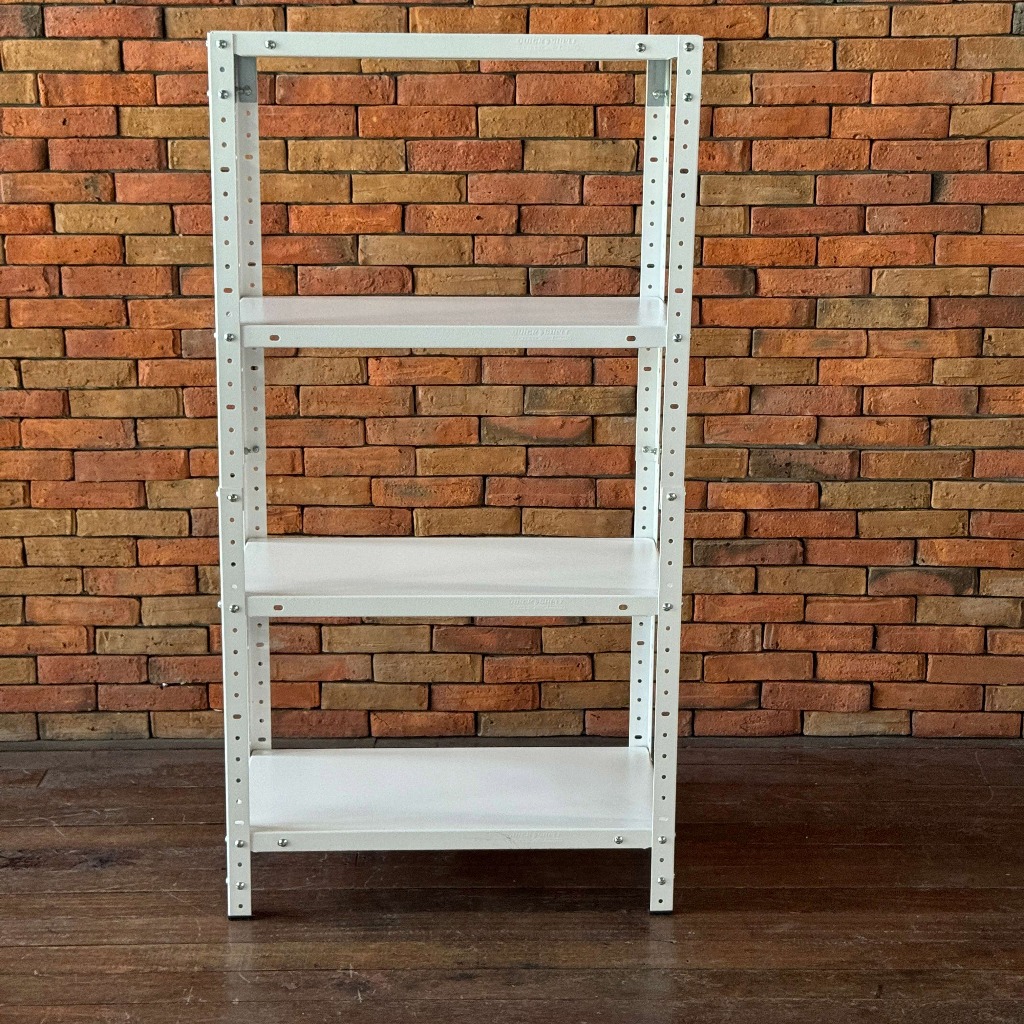 QUICK SHELF Heavy-Duty Metal Shelving 750kg Capacity Textured White ...