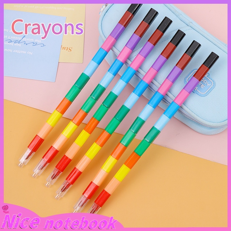 12 Colors (6PCS/Set) Crayons Pastels Crayon Primary School Student ...